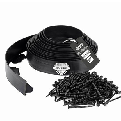 AggFencer Landscape Edging 4in Garden Edging Borders No Dig 100ft - color: Black, size: 4in x 100ft