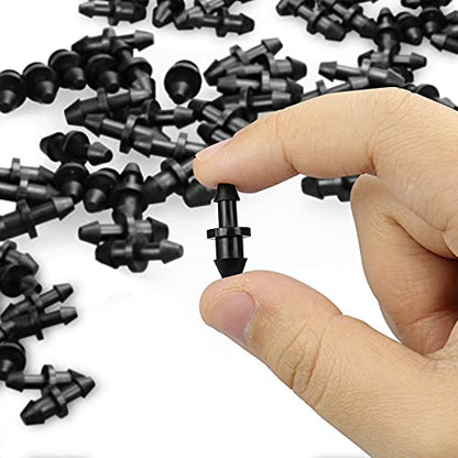JAYEE 50 Pieces 1/4" Drip Tubing Fittings End Plug, 1/4 Inch Drip Irrigation Barbed End Closure for Home Garden Sprinkler Systems - size: 50P-End Plug