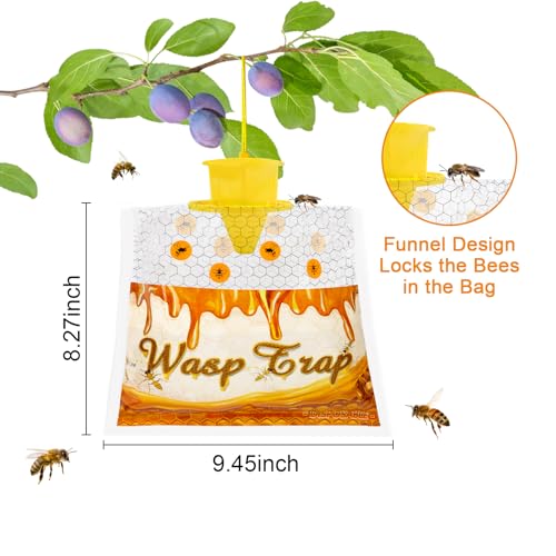 Disposable Wasp Traps Outdoor Hanging 4 Pack - size: 4 packs