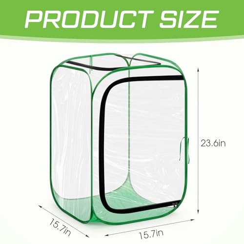 2 Pcs Pop up Mini Greenhouse Cover, Foldable PVC Plant Protector