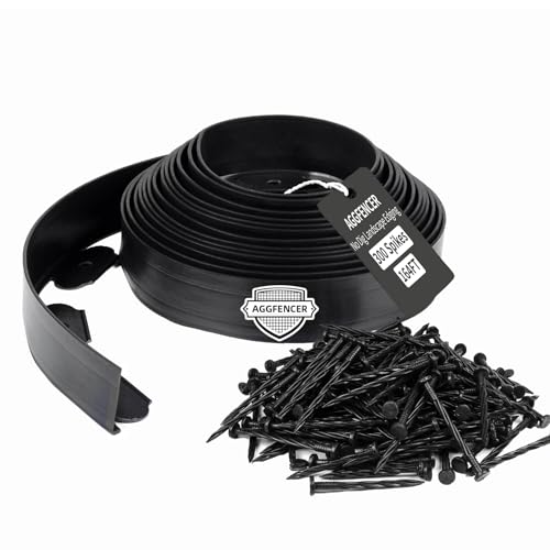 AggFencer Landscape Edging 4in Garden Edging Borders No Dig 164ft - color: Black, size: 4in x 164ft