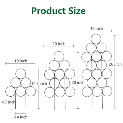 14.2 Inch Trellis for Potted Plants, 3 Pack Metal Plant Trellis Indoor - color: 3 pack black