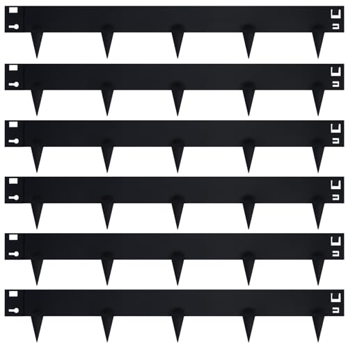 41" L × 6" H Metal Edging for Landscaping, 6 Pack Garden Border - color: Black, size: 6.3 Inch