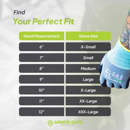 Armor Guys 00-810 Kyorene Pro Graphene Gloves, ANSI A1, Small, 12 Pairs - size: Small (Pack of 12)