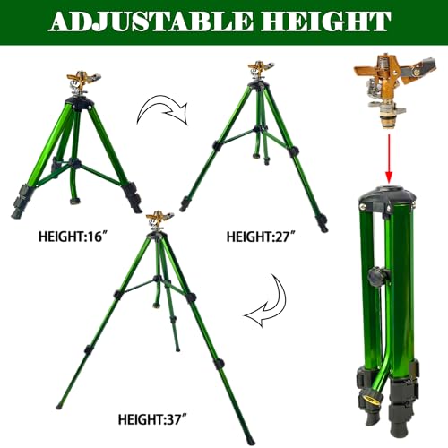 LIULO TOOL Impact Sprinkler on Tripod Base, 2 Pack Tripod Sprinklers with Head, 360 Degree Large Area Irrigation with Extension Legs Flip Locks, Heavy Duty 3/4" Connector for Lawn Yard Garden - size: 2 Pack