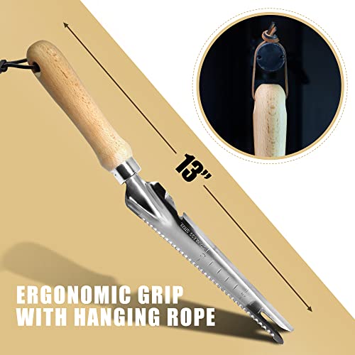 Betus Manual Hand Weeder - Multi Use Gardening Trowels for Easy Weed Puller, Digging, Cutting, Gauging, Transplanting, Rust-Proof and Anti-Scratch Garden Hand Shovel Weed Tool for Yard Lawn and Farm