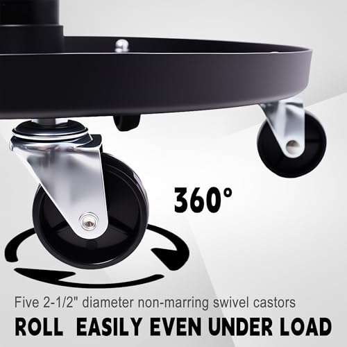 Rolling Mechanic Stool with Wheels Pneumatic Garage Shop Seat,Black - color: Black