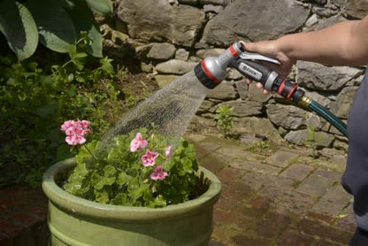 Eden PRO Metal 6-Pattern Hose Nozzle: Rear Trigger, Cyclonic Turbo Spray - style: Rear Trigger