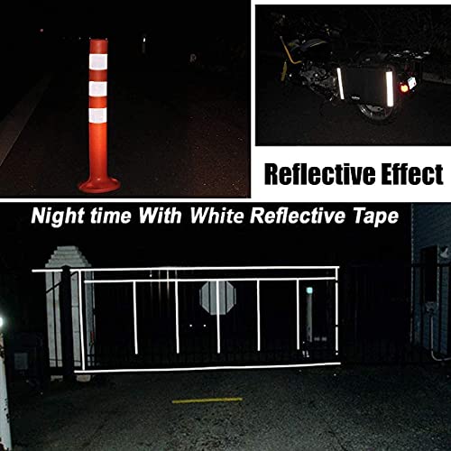 Reflective Tape, Waterproof Self Adhesive Dot Safety Reflector - color: White, size: 4 Inch x 65 Feet