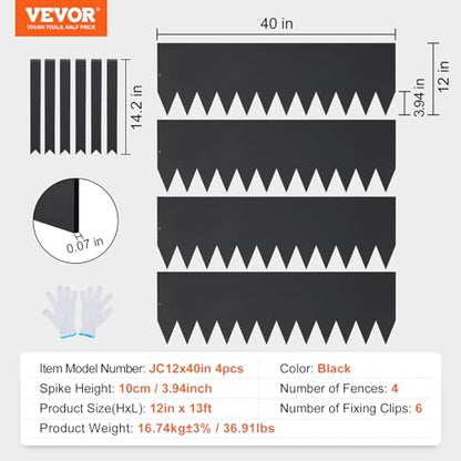 VEVOR Steel Landscape Edging, 4-Pack Steel Garden Edging Borders, 40" L x 12" H Strips, Hammer-in Edging Border with 6 Clips, Bendable Metal Landscape Edging for Yard, Garden, Lawn - size: 40" L x 12" H,4 Pack, style: Modern