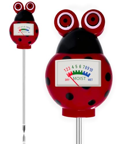 Soil Moisture Meter for House Plants, Hygrometer Moisture Sensor Soil Test Kit, Plant Water Meter for Farm, Lawn Indoor & Outdoor Use, Gardening Gifts for Plant Care (RED) - color: RED