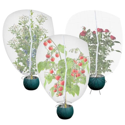 Gardtree 3PCS 5 × 6.2 FT Bird Insect Barrier Fruit Tree Netting, Double Zipper & Drawstring, Garden Bird Netting for Blueberries, Tomatoes, Peppers, Shrubs – Reusable Mesh Barrier - size: 5 x 6.2 FT/3PCS