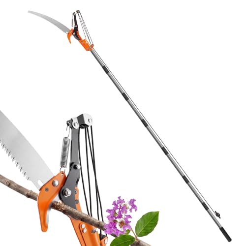 Walensee 10FT Pole Saw for Tree Trimming, Manual Pruner with Saw & Shears - size: 10FT