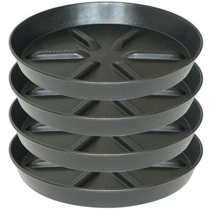 NIMYAU Plant Saucer 14 Inch 2 Pack Round,Thick Plastic with Elevated Center Plant Saucers, Excellent Drainage Drip Tray Catcher for Garden Planters - color: Black, size: 14" (4-Pack)