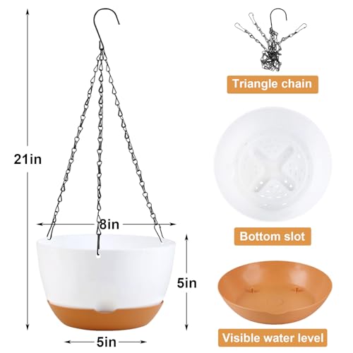 Hanging Planter for Plants Indoor, 8 Inch 4 Pack White/Black/Green/Beige - color: Multicolor, size: 8 inch