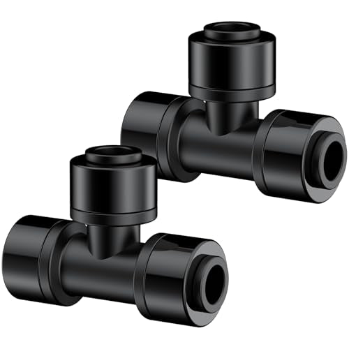Pawfly 15 Pack Quick Connect 1/4" Drip Irrigation Tee Connectors, Push-to-Connect Drip Irrigation Tee Fittings for 1/4 Inch Irrigation Tubing & Sprinklers, Anti-Leak Drip Irrigation System Parts - size: 15pcs 3 Way Reducing Tee