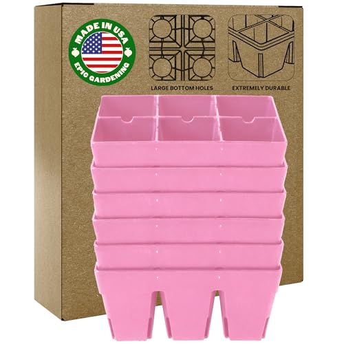 Epic Gardening 6-Cell Seed Starter Tray - 6 Trays - Pink - color: Pink