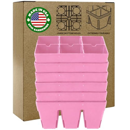 Epic Gardening 6-Cell Seed Starter Tray - 6 Trays - Pink - color: Pink