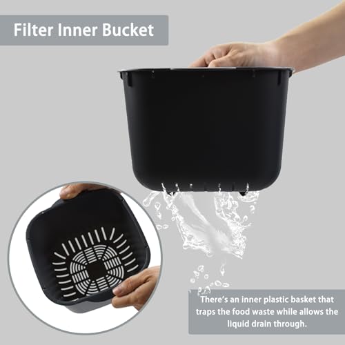 4L Kitchen Compost Bin, Black - color: Black