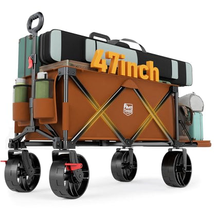 TIMBER RIDGE Heavy Duty Beach Wagon with Tailgate - color: Orange, size: 250L