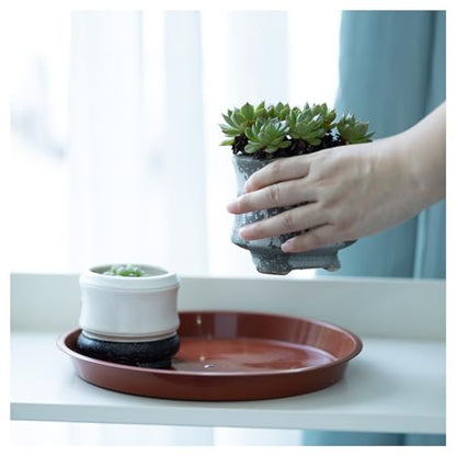 4 Pack 10 Inch Terracotta Plant Saucers Drip Trays - color: Terracotta, size: 10 Inch