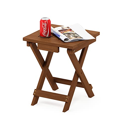 Furinno TIOMAN Outdoor Adirondack Folding Patio Table, Natural - size: Small Folding Table