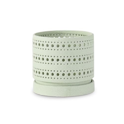 LE Beau Ceramic Moon Gate Orchid Planter with Attached Saucer - Sand (Sand Sage Green, 7.5" D x 6.5" H (Single Pot)) - color: Sand Sage Green, size: 7.5" D x 6.5" H (Single Pot)