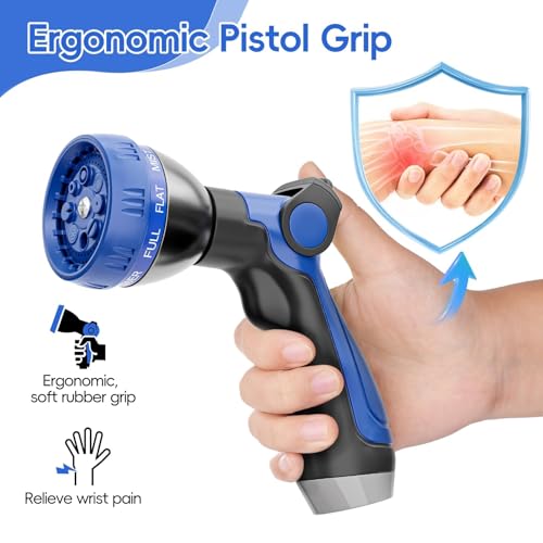 SPECILITE 8 Patterns Garden Hose Nozzle Sprayer with Thumb Control On/Off