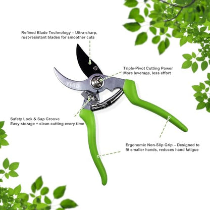 YIAD High Carbon Steel Pruning Shears Loppers Set, Bypass Garden Clipper - style: Traditional