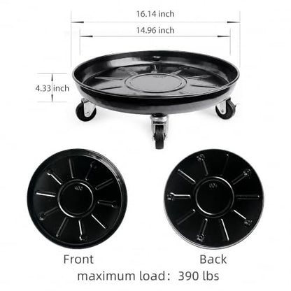 Choclaif Plant Caddy with Wheels,2 Pack Black Heavy Duty Plant Stand with Universal Wheels,Round Pot Trolley for Indoor (16) - size: 16