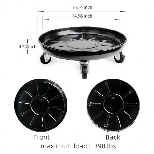 Choclaif Plant Caddy with Wheels,2 Pack Black Heavy Duty Plant Stand with Universal Wheels,Round Pot Trolley for Indoor (16) - size: 16