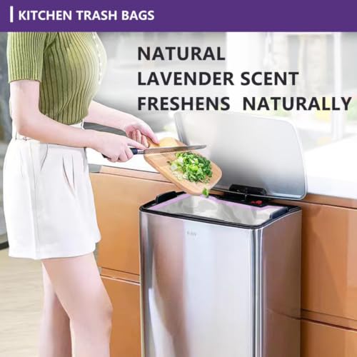 13 Gallon Tall Kitchen Trash Bags Drawstring 120CT Lavender Scented Strong - size: 1 Count (Pack of 120)
