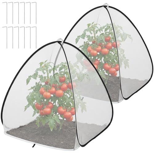 2Pcs Pop Up Insect Barrier Plant Cover Tent,Plant Protectors Mesh Enclosure - color: 30 X 28 X 28 Inch