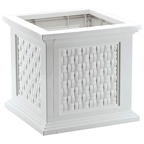 Fox Valley Traders Lightweight All-Weather Rattan-Style Planter Box - - color: White