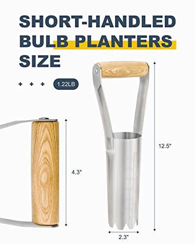 6 Inch Grass Plug Planter, Pro Plugger with Depth Marker & Sharp Teeth - size: 6-inch Bulb Planter