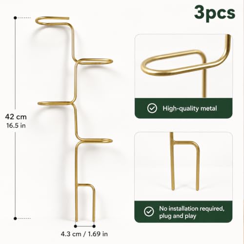 17" Plant Supports for Indoor Plants 3PCS Monstera & Pothos Climber Stakes - color: Gold