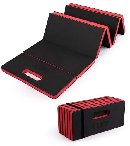 Foldable Mechanic Mat Kneeling Pad, 0.9" Extra Thick EVA Foam,Red - color: Red & Black