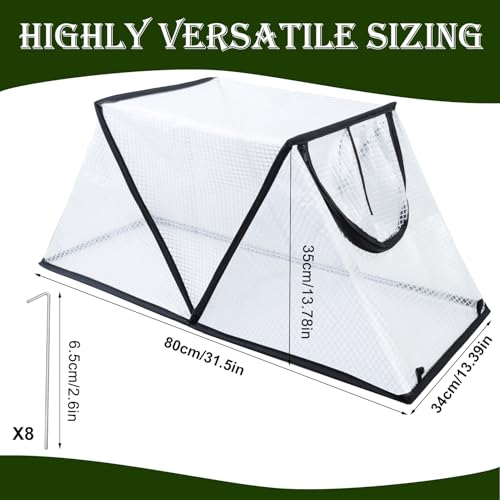 Garden Row Accelerator Plants Cover, Foldable Raised Garden Bed Cover with Zipper Door Waterproof Small Greenhouse Plant Cage Guard Protector for Vegetable Flower Fruits from Animals,31×13×14In - color: White-1pcs