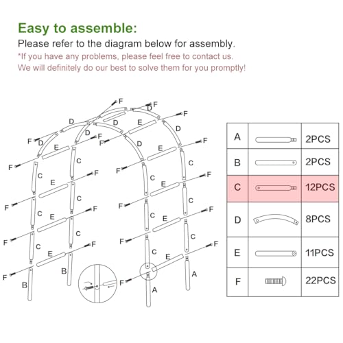Metal Pergola Arbor, 4.6 ft W x7.9 ft High,Assemble Freely Light Weight - color: Green