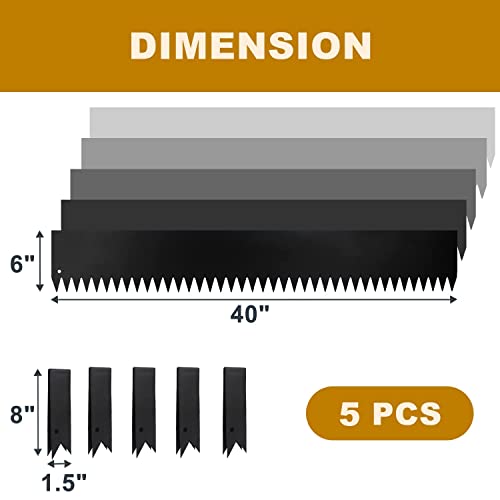 5 Pack - 40'' L x 6'' H Steel Landscape Edging Border Edging for Landscaping Metal Garden Edging Lawn Edging No dig Hammer in Edging for Gravel Yard Pathway(16.7FT Total Length) - color: 40'' L x 6'' H, style: 5 Pack