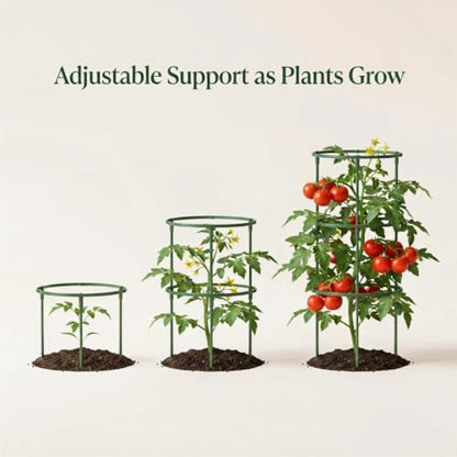 12PCS Plant Stackable Adjustable Cages, Plant Support Stakes