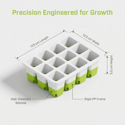 Seed Starter Tray 10 Pack, Reusable Silicone Seedling Kit