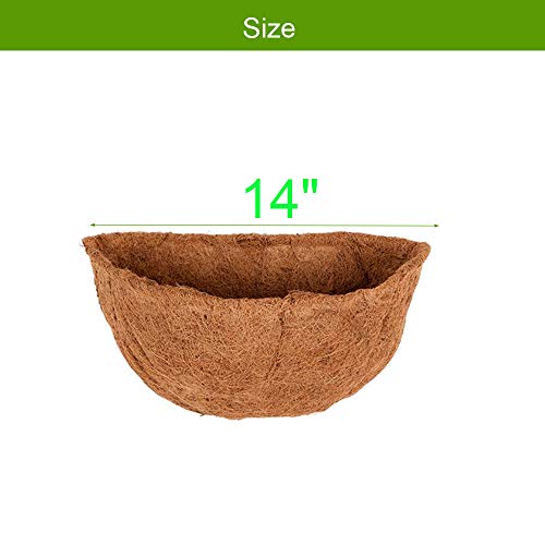 2 PCS Half Round Coco Liner 14" Replacement Nature Planter Liner - size: 14 Inch