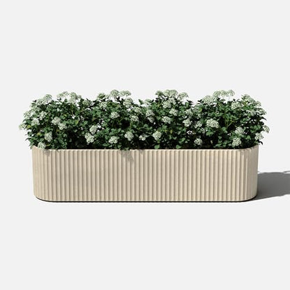 Veradek Demi Series Window Box Planter - Round Outdoor Planter - color: Sand, size: 36 inch