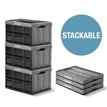 CleverMade Eco 62L Collapsible Storage Bin, Stone, 3 Pack - color: Stone, size: 62l - 3 Pack