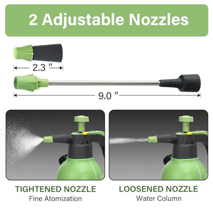0.5 Gallon Hand Pump Sprayer with 2 Adjustable Nozzle