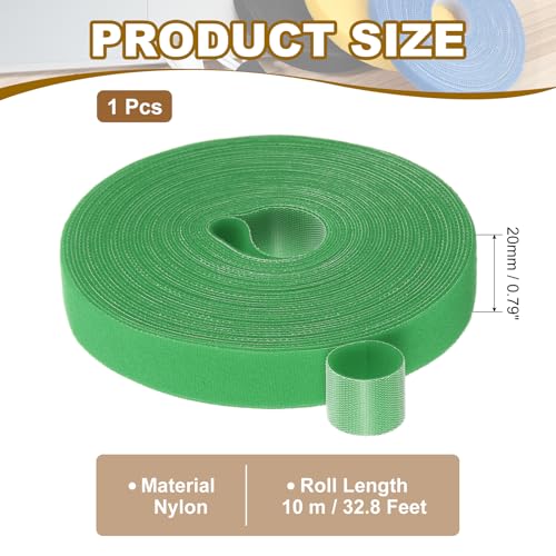 PATIKIL 0.8" x33FT Hook and Loop Tape Double-Sided Nylon Strips Green - color: Green, size: 0.8"x33FT