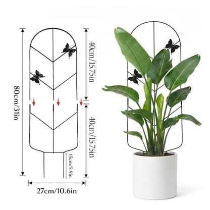2 Pack 31 Inch Trellis for Climbing Plants Indoor, Rustproof Garden Metal Trellis for Potted Plants Outdoor, Sturdy and Durable Plant Support for Climbing Plants Such as Ivy, Monstera and Pothos - size: 31in
