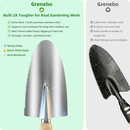 Garden Tools Set, 9-Piece Heavy Duty Gardening Tools with Clear Pocket Tote Bag, Stainless Steel Garden Hand Tools for Digging, Planting, Weeding and Pruning, Durable Gardening Kit - style: bright green