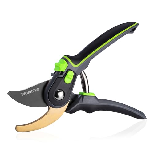 WORKPRO Pruning Shears, Garden Clippers with Titanium Coated, 9" Bypass